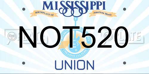 NOT520 Mississippi License Plate