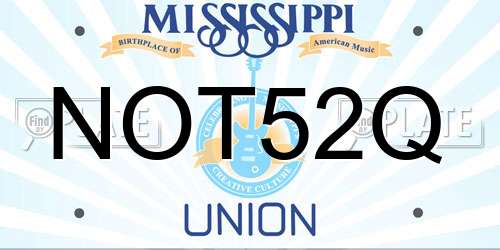 NOT52Q Mississippi License Plate