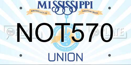 NOT570 Mississippi License Plate