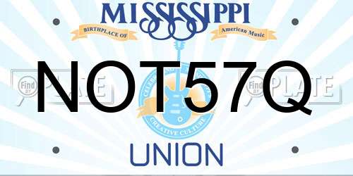 NOT57Q Mississippi License Plate