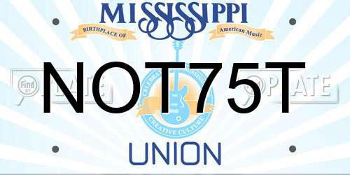NOT75T Mississippi License Plate