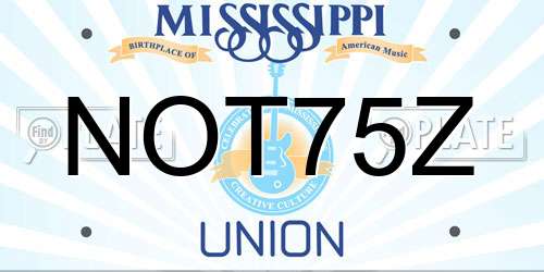 NOT75Z Mississippi License Plate