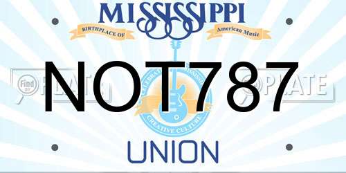 NOT787 Mississippi License Plate