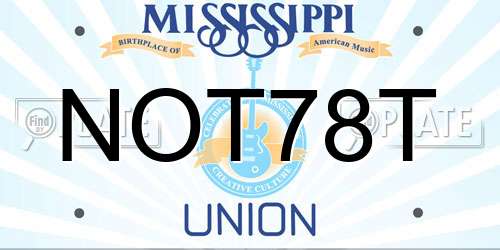 NOT78T Mississippi License Plate