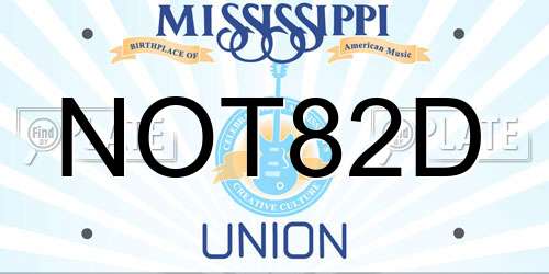 NOT82D Mississippi License Plate