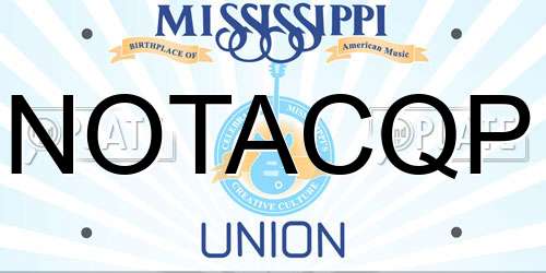 NOTACQP Mississippi License Plate