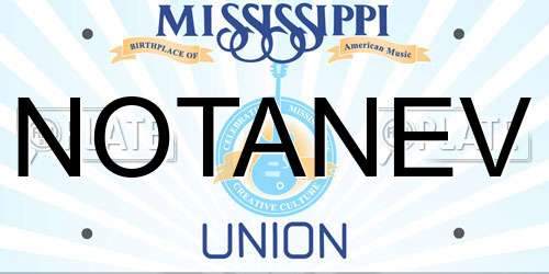 NOTANEV Mississippi License Plate