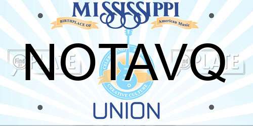 NOTAVQ Mississippi License Plate
