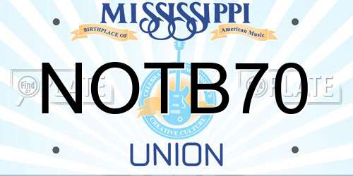 NOTB70 Mississippi License Plate