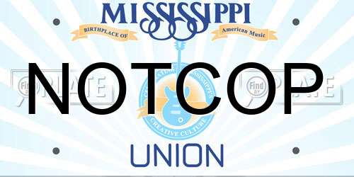 NOTCOP Mississippi License Plate