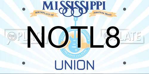 NOTL8 Mississippi License Plate