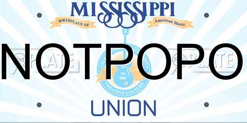 NOTPOPO Mississippi License Plate