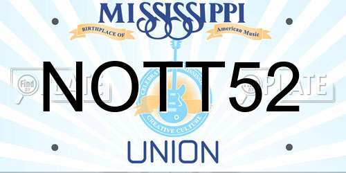 NOTT52 Mississippi License Plate