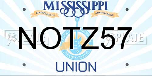 NOTZ57 Mississippi License Plate