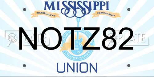 NOTZ82 Mississippi License Plate