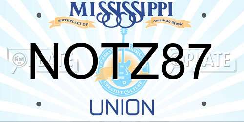 NOTZ87 Mississippi License Plate