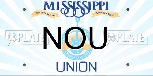 NOU Mississippi License Plate