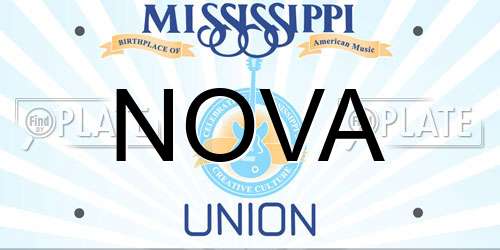 NOVA Mississippi License Plate