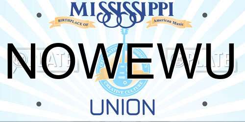 NOWEWU Mississippi License Plate