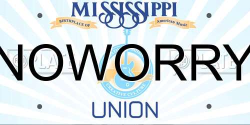 NOWORRY Mississippi License Plate