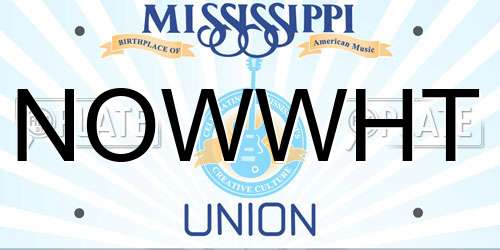 NOWWHT Mississippi License Plate