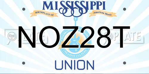 NOZ28T Mississippi License Plate