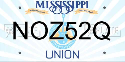 NOZ52Q Mississippi License Plate