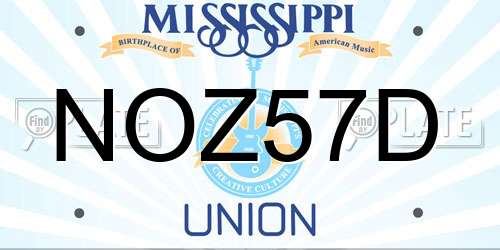NOZ57D Mississippi License Plate