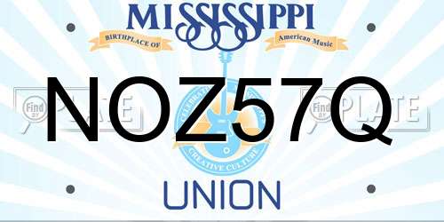 NOZ57Q Mississippi License Plate