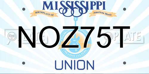 NOZ75T Mississippi License Plate