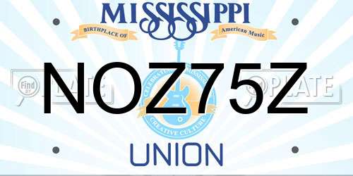 NOZ75Z Mississippi License Plate