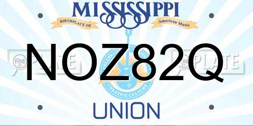 NOZ82Q Mississippi License Plate