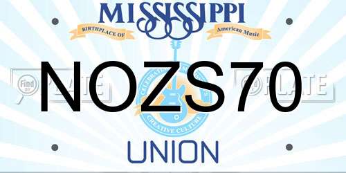 NOZS70 Mississippi License Plate