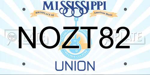 NOZT82 Mississippi License Plate