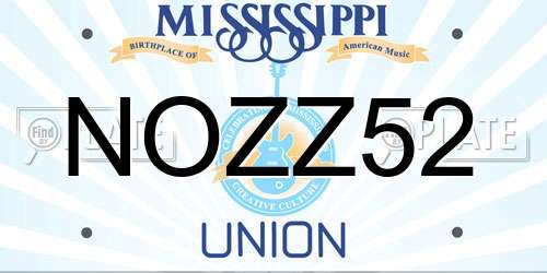 NOZZ52 Mississippi License Plate