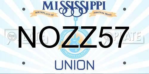NOZZ57 Mississippi License Plate