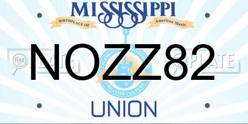 NOZZ82 Mississippi License Plate