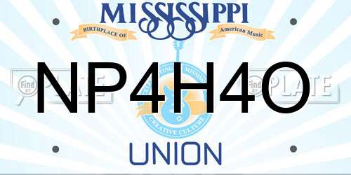 NP4H4O Mississippi License Plate