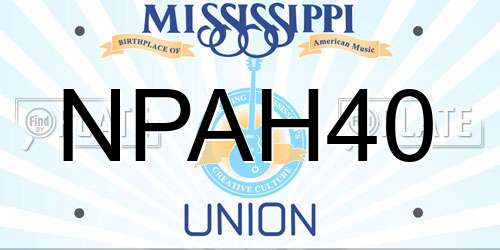 NPAH40 Mississippi License Plate