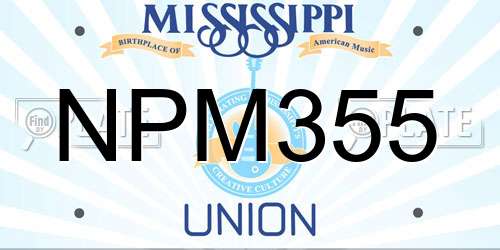 NPM355 Mississippi License Plate