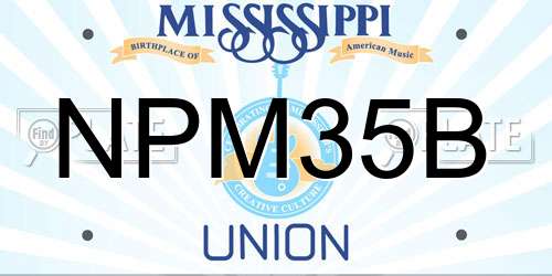 NPM35B Mississippi License Plate