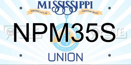 NPM35S Mississippi License Plate