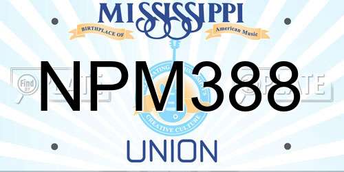 NPM388 Mississippi License Plate