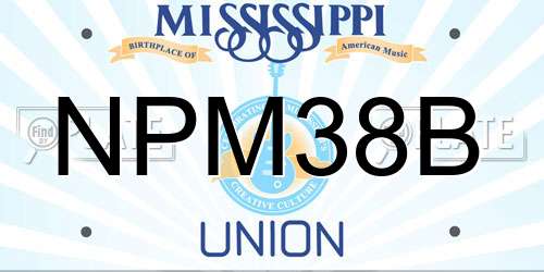 NPM38B Mississippi License Plate