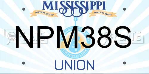 NPM38S Mississippi License Plate