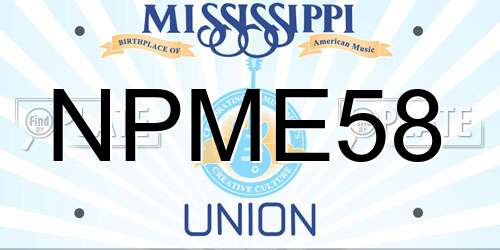 NPME58 Mississippi License Plate