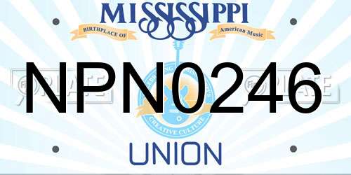 NPN0246 Mississippi License Plate