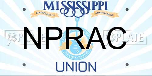 NPRAC Mississippi License Plate