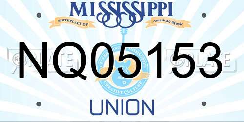 NQ05153 Mississippi License Plate