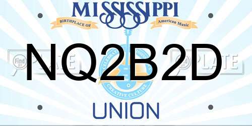 NQ2B2D Mississippi License Plate